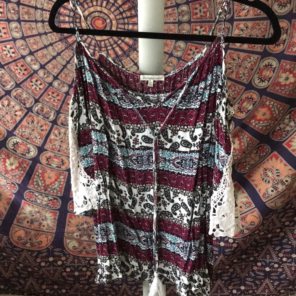 Off the shoulder pattern top